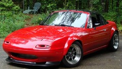 Car red cars vehicle pop-up headlights mazda mx 5 roadster Mazda