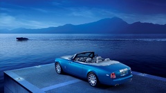 Car Rolls Royce blue cars boat Mountains vehicle water