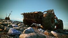 Car ship stones vehicle