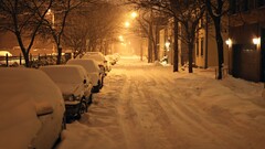 Car snow photography night winter street City urban street light