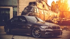 Car sunset Helicopters bmw e90 sunlight vehicle BMW 3 Series BMW