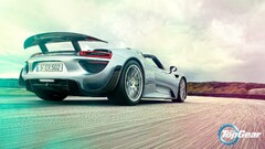 Car top gear Porsche vehicle Porsche 918 Spyder numbers asphalt