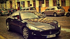 Car vehicle urban Prague Maserati numbers City black cars