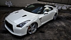 Car white cars vehicle Nissan nissan gt-r