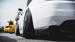 Car white cars vehicle yellow cars camber worm's eye view Honda