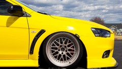 Car yellow cars Mitsubishi Lancer Evo X vehicle Mitsubishi