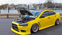Car yellow cars Mitsubishi Lancer Evo X vehicle Mitsubishi