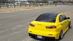 Car yellow cars Mitsubishi vehicle Mitsubishi Lancer Evo X