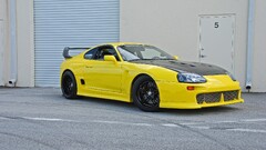 Car yellow cars Toyota supra tuning Japanese cars Toyota