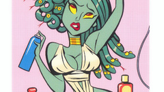 Cards cleavage medusa snakes