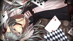 Cards dress long hair anime girls blue eyes hatsune miku 