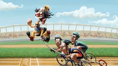 Caricature funny Bicycles clowns