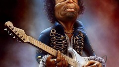Caricature guitarists jimi hendrix artwork Rock Music