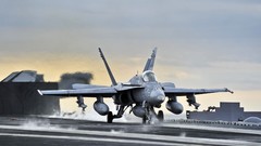 Carrier airplanes take off