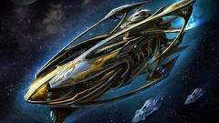 Carrier spaceships outer space artwork blizzard entertainment 