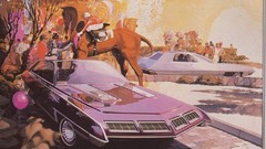 Cars artwork futuristic Syd Mead