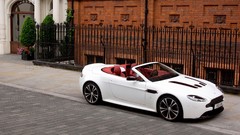 Cars Aston Martin convertible Vantage v12 cabrio white cars 