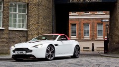 Cars Aston Martin convertible Vantage v12 cabrio white cars 