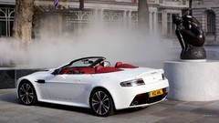 Cars Aston Martin convertible Vantage v12 cabrio white cars 