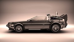 Cars Back to the Future artwork delorean dmc-12