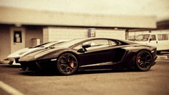 Cars blurred Supercars Lamborghini-Aventador black cars