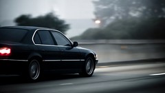 Cars BMW bmw 7 series depth of field black cars BMW E38