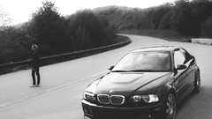 Cars BMW roads grayscale