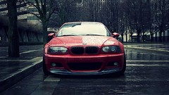Cars BMW roads wet vehicles BMW E46