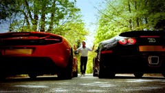 Cars bugatti veyron mclaren mp4-12c low-angle shot rear view 