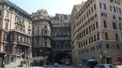 Cars buildings streets tunnels genoa