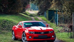 Cars chevrolet camaro muscle cars red cars