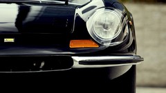 Cars close-up front view headlights