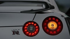 Cars close-up Nissan back view vehicles nissan gtr taillights 