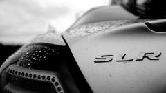 Cars close-up wet monochrome water drops vehicles Mercedes-Benz 