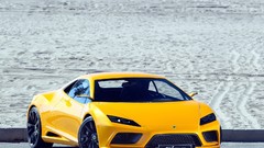 Cars concept art yellow cars Lotus Elan