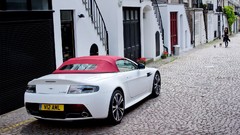 Cars convertible roads houses streets white cars Aston Martin 