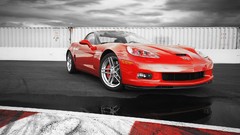 Cars Corvette Chevrolet Corvette Z06 selective coloring