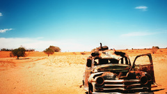 Cars deserts ruins