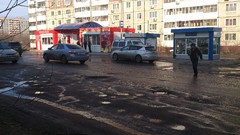 Cars dirt roads Russia sidewalks wastelands
