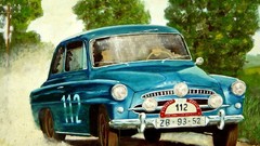 Cars drawings artwork Škoda