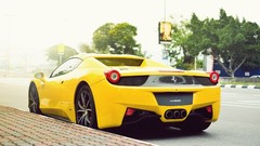 Cars Ferrari roads vehicles ferrari 458 italia yellow cars