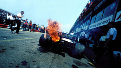 Cars fire formula one