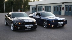 Cars Ford mustang Dodge Challenger SRT