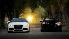 Cars front view back view vehicles nissan gt-r audi rs5