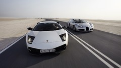 Cars front view grand lamborghini murcielago bugatti veyron 