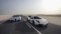 Cars front view grand lamborghini murcielago bugatti veyron 