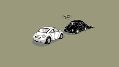 Cars funny Darth Vader minimalistic artwork volkswagen beetle I 