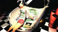 Cars garage legs blue eyes models black hair Toyota supra 