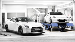 Cars Garages Nissan nissan 370z nissan gt-r white cars JDM 