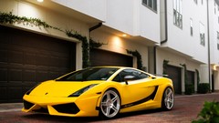 Cars Garages parking lamborghini gallardo yellow cars 